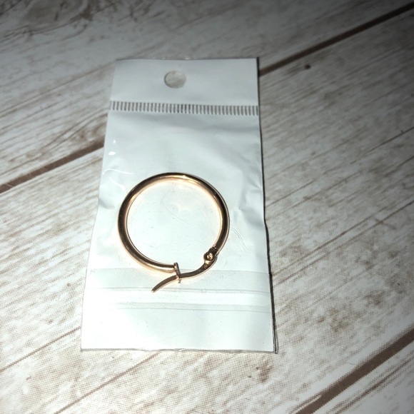 NEW Rose Gold Plated 1” Round Hoop Earrings - Picture 2 of 4